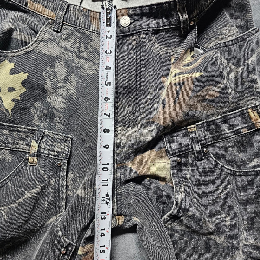 Akira Convertible Cargo Pants Grey Leaf Camo Wide Leg 100% Cotton 24JWHJ7779 XL - Picture 5 of 16